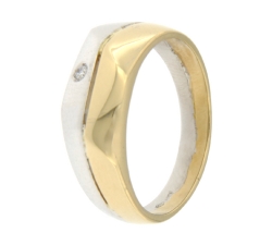 White Yellow Gold Men&#39;s Ring GL101284