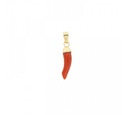 Good Luck Pendant Neapolitan Horn Yellow Gold GL101289