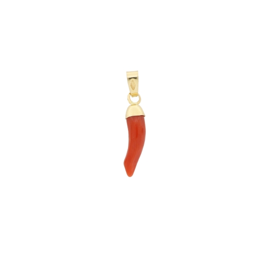 Good Luck Pendant Neapolitan Horn Yellow Gold GL101289