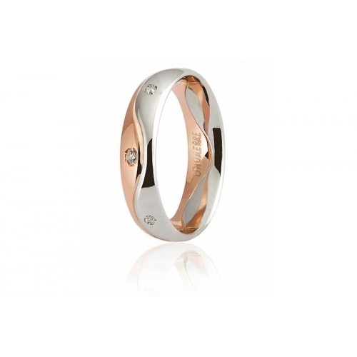 Unoaerre wedding ring model Galassia with 8 diamonds Collection 9.0
