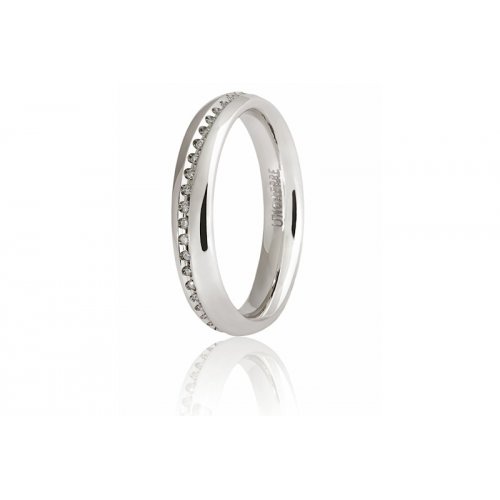 Ehering Unoaerre, Modell Infinito, Weißgold mit Diamanten, 9.0 Collection