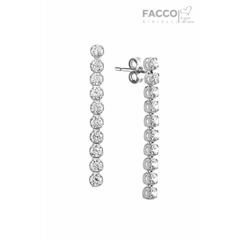 Facco Gioielli earrings in 750 white gold with zircons 697003