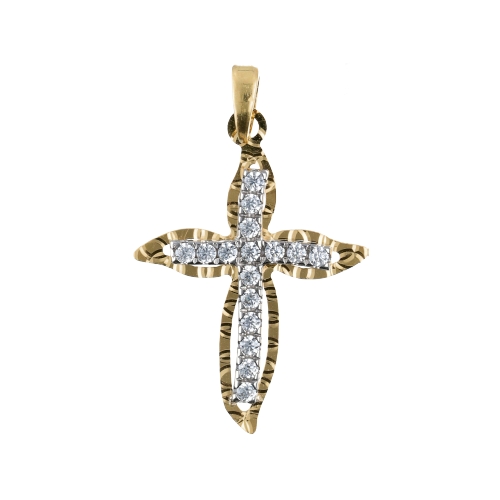 Woman&#39;s Cross in Yellow Gold GL100029