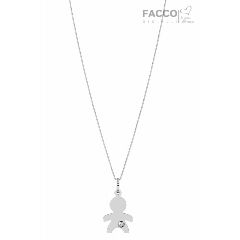 Facco Gioielli Necklace in White Gold Bimbo Bebè Pendant 715683