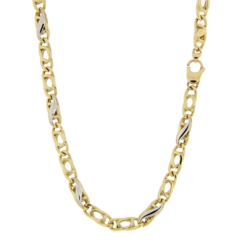 Collana Uomo Oro Giallo Bianco GL101291