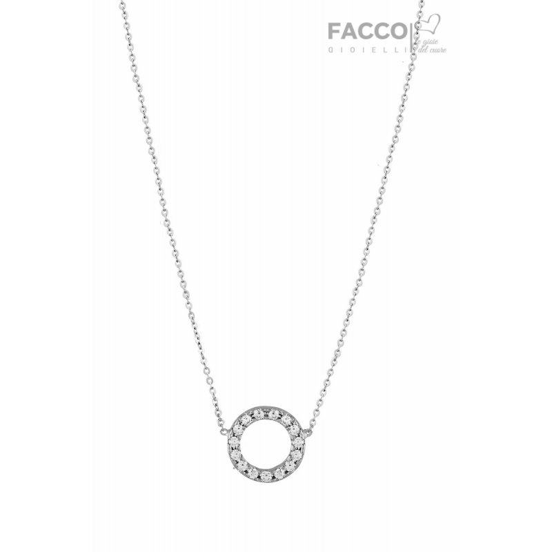 Facco Gioielli Necklace in White Gold and Zircons 727534