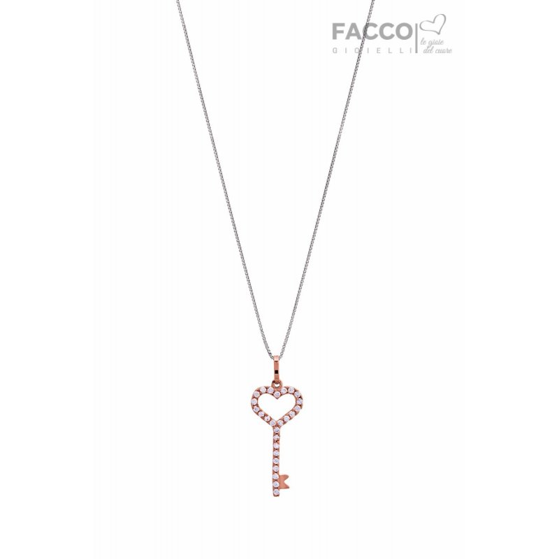 Facco Gioielli Necklace in White Gold and Zircons 727515