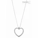 Collana Facco Gioielli in Oro Bianco e Ciondolo cuore con zirconi 727533