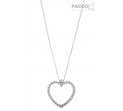 Collana Facco Gioielli in Oro Bianco e Ciondolo cuore con zirconi 727533