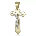 White Yellow Gold Cross Pendant GL101304