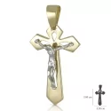 White Yellow Gold Cross Pendant GL101304