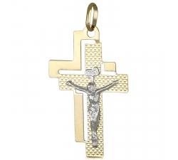 White Yellow Gold Cross Pendant GL101305