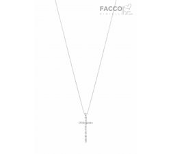 Collana Facco Gioielli in Oro Bianco e Ciondolo croce con zirconi 727536