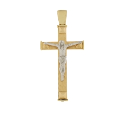Ciondolo Croce Oro Giallo Bianco GL101309