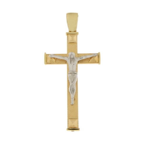 Ciondolo Croce Oro Giallo Bianco GL101309