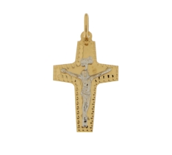 White Yellow Gold Cross Pendant GL101310