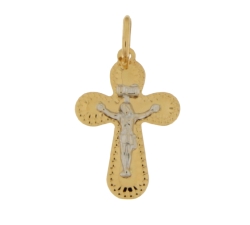 White Yellow Gold Cross Pendant GL101311