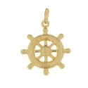 Yellow Gold Rudder Unisex Pendant GL101314