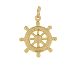 Yellow Gold Rudder Unisex Pendant GL101314