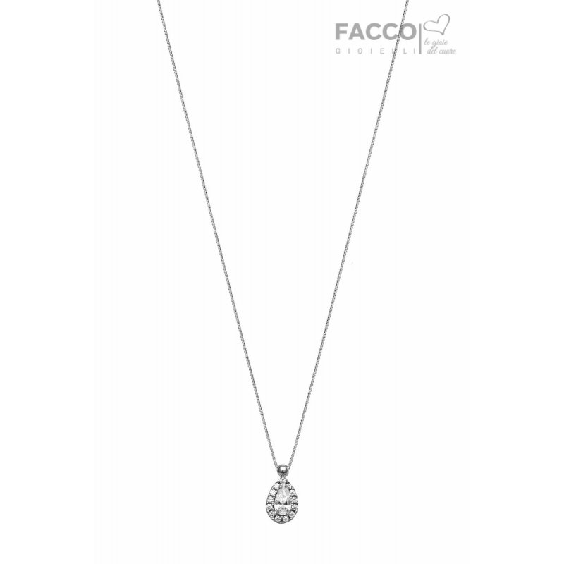 Facco Gioielli Halskette aus Weißgold und Zirkonen 712527