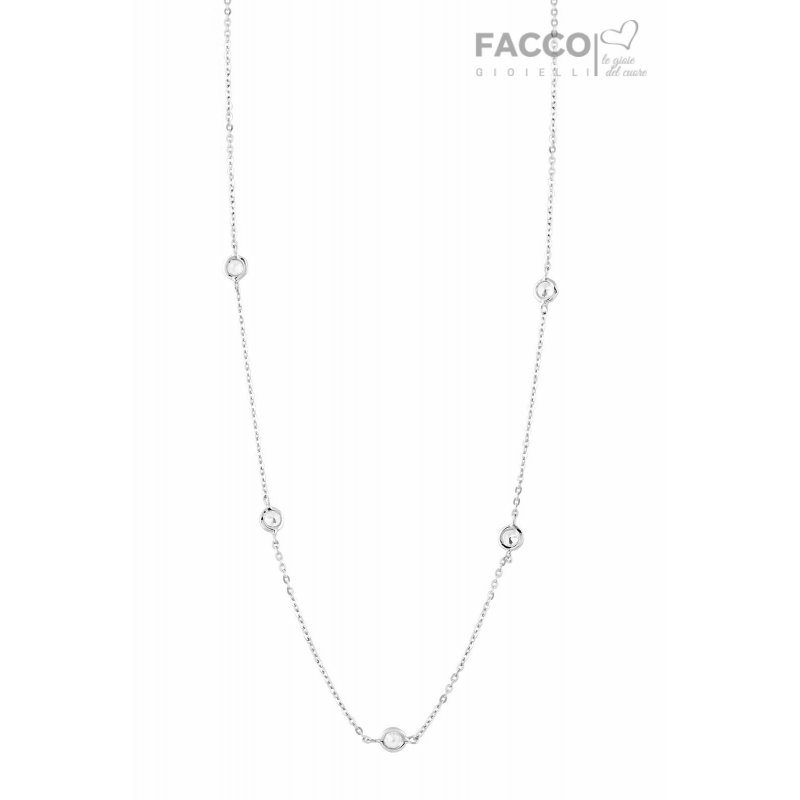 Facco Gioielli Halskette aus Weißgold und Zirkonen 727530