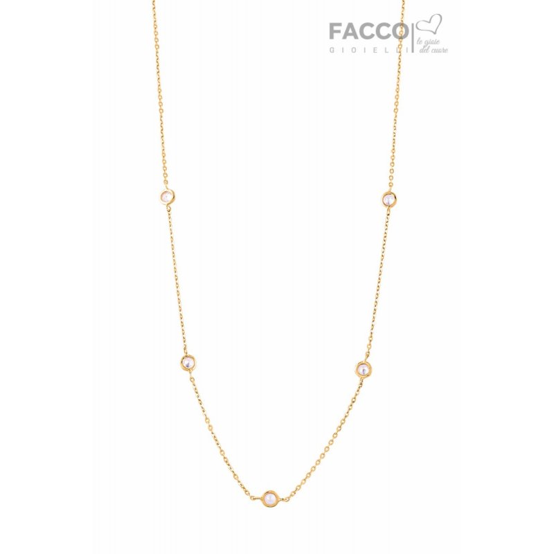 Facco Gioielli Halskette aus Gelbgold und Zirkonen 727531
