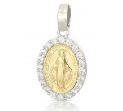 Ciondolo Madonna Miracolosa oro giallo bianco 803321714805