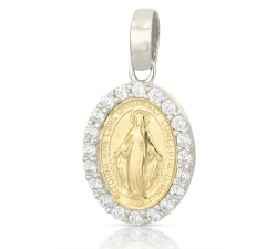 Miraculous Madonna pendant in yellow and white gold 803321714805