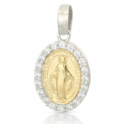 Ciondolo Madonna Miracolosa oro giallo bianco 803321714805