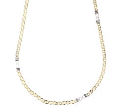 Men&#39;s Necklace in White Yellow Gold GL101345