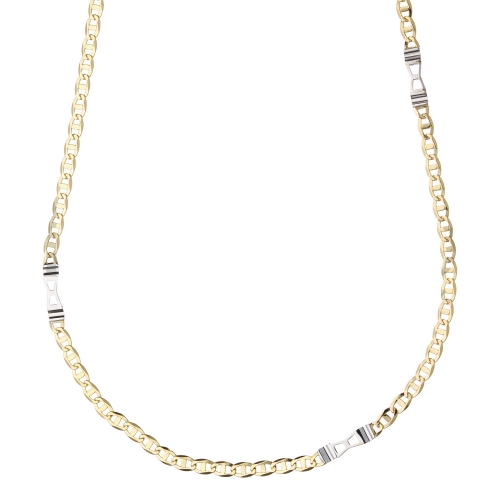 Collana Uomo Oro Giallo Bianco GL101345