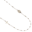 Unisex White Gold Rosary Necklace GL101349