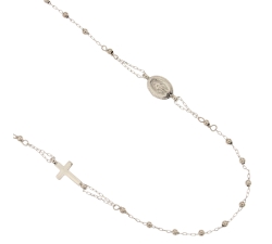 Unisex White Gold Rosary Necklace GL101349