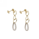 Women's Long Earrings in White and Yellow Gold 803321729145