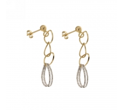 Women's Long Earrings in White and Yellow Gold 803321729145