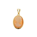 Yellow gold cameo brooch pendant 803321714022