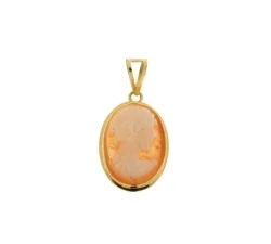 Yellow gold cameo brooch pendant 803321714022