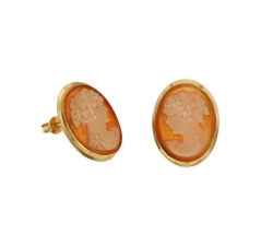 Cameo Woman Earrings in Yellow Gold 803321707306