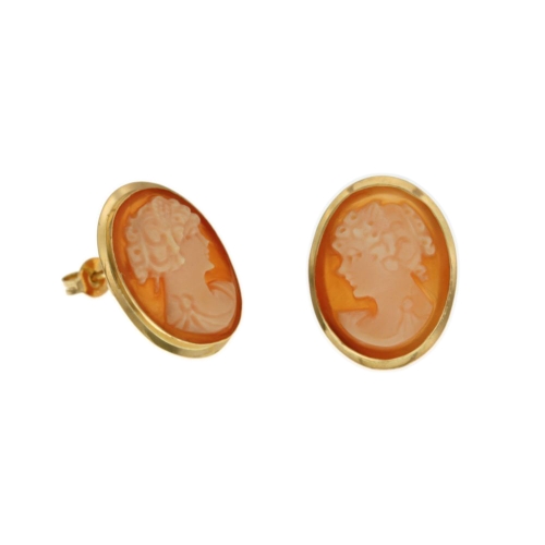 Cameo Woman Earrings in Yellow Gold 803321707306