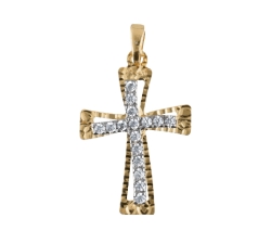 Woman&#39;s Cross in Yellow Gold GL100030