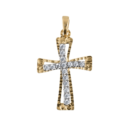 Woman&#39;s Cross in Yellow Gold GL100030