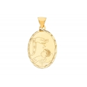 Yellow Gold Baptism Medal Pendant GL100023