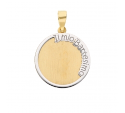 Baptism Medal Pendant Yellow White Gold GL101373