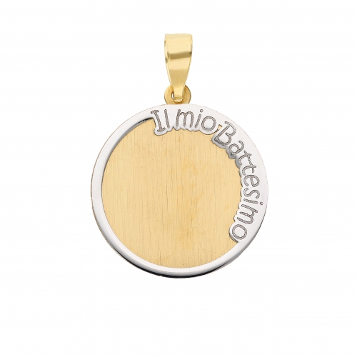 Baptism Medal Pendant Yellow White Gold GL101373
