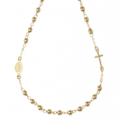 Unisex Rosary Necklace Yellow Gold GL101375