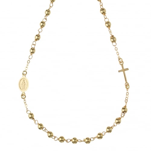 Unisex-Rosenkranz-Halskette aus Gelbgold GL101375