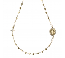 Unisex-Rosenkranz-Halskette aus Gelbgold GL101376