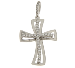 White Gold Cross Pendant GL101384