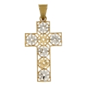 Kreuzanhänger aus Weiß- und Gelbgold GL101385