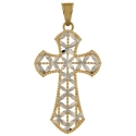 White Yellow Gold Cross Pendant GL101386